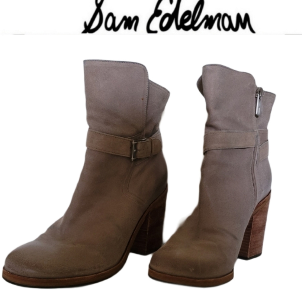 Sam Edelman perry zip ankle buckle boots size 8.5